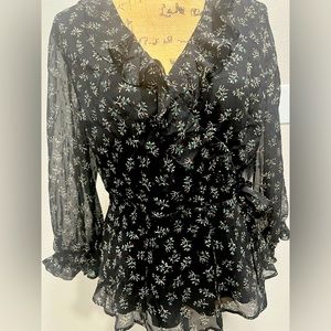 Collective concepts adds ruffle trim cross front top